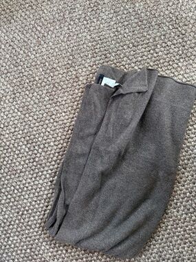 Quince Chocolate Brown Wool-Blend Skirt